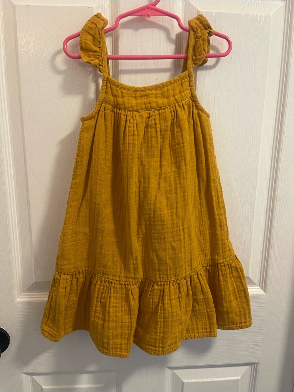 GAP Girls Mustard Ruffle Strap Tiered Sundress